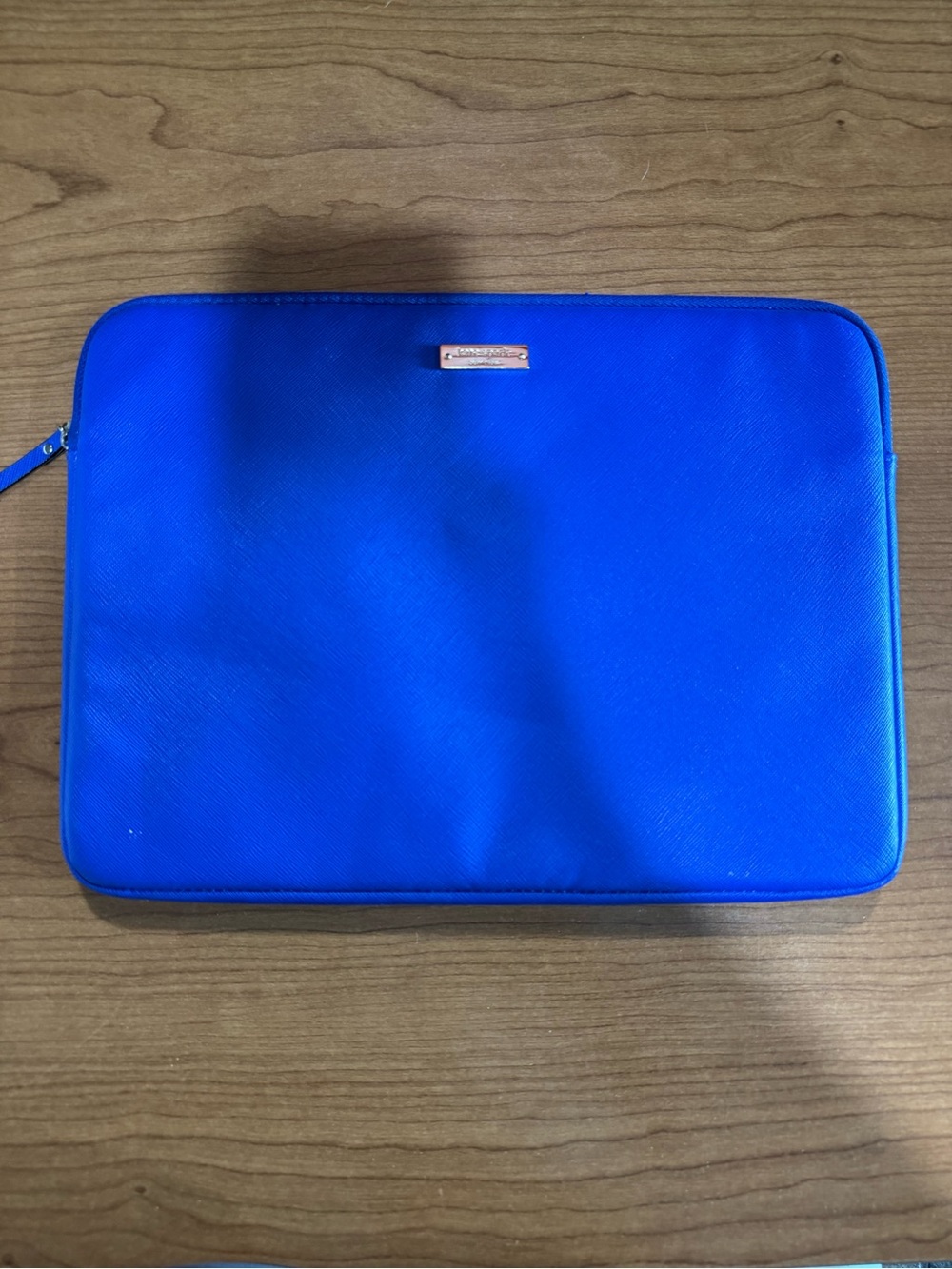 kate spade Electric Blue Tablet Sleeve with Gold Logo Plaque